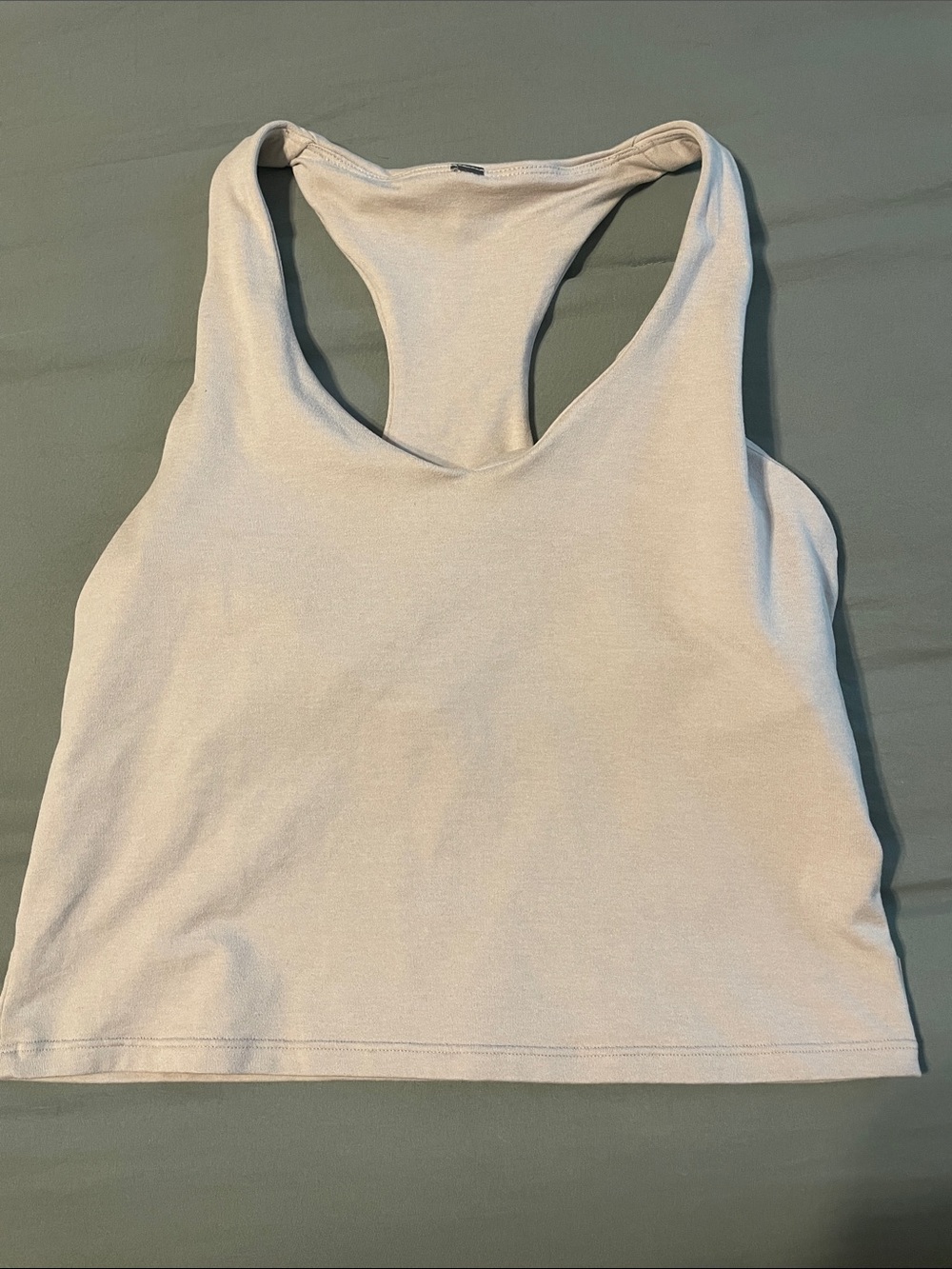 Vuori Cream Racerback Crop Tank